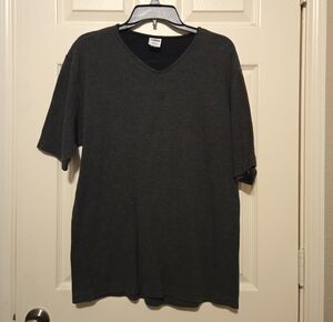 Old Navy Black V-Neck Tee with Floral Lining